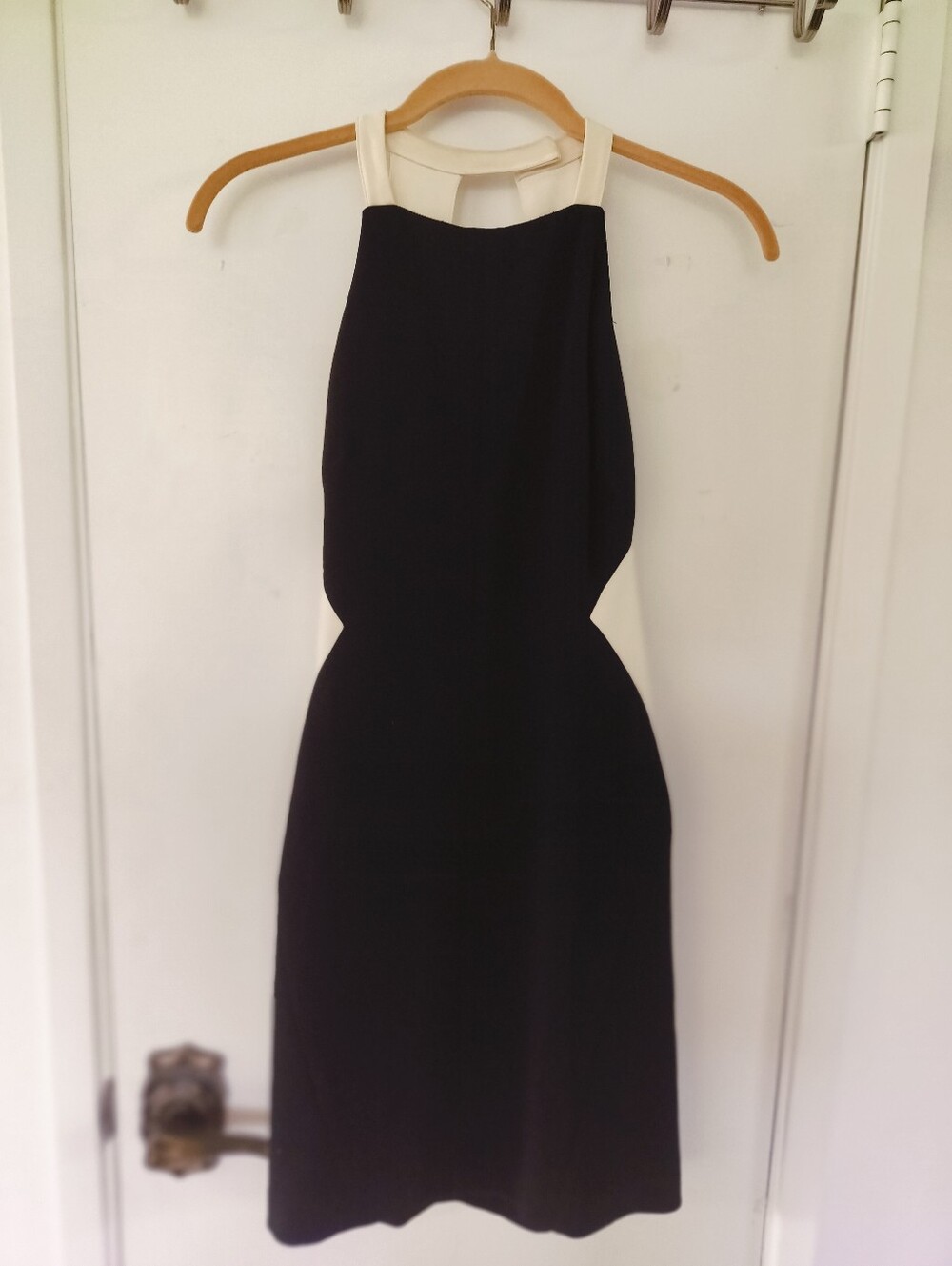 Rag & Bone Black White Halter Colorblock Mini Open Back Sheath Dress Size 2